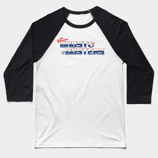Crossing the Streams Baseball T-Shirt by Houston Ghostbusters